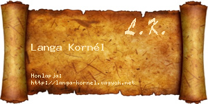 Langa Kornél névjegykártya