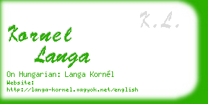 kornel langa business card